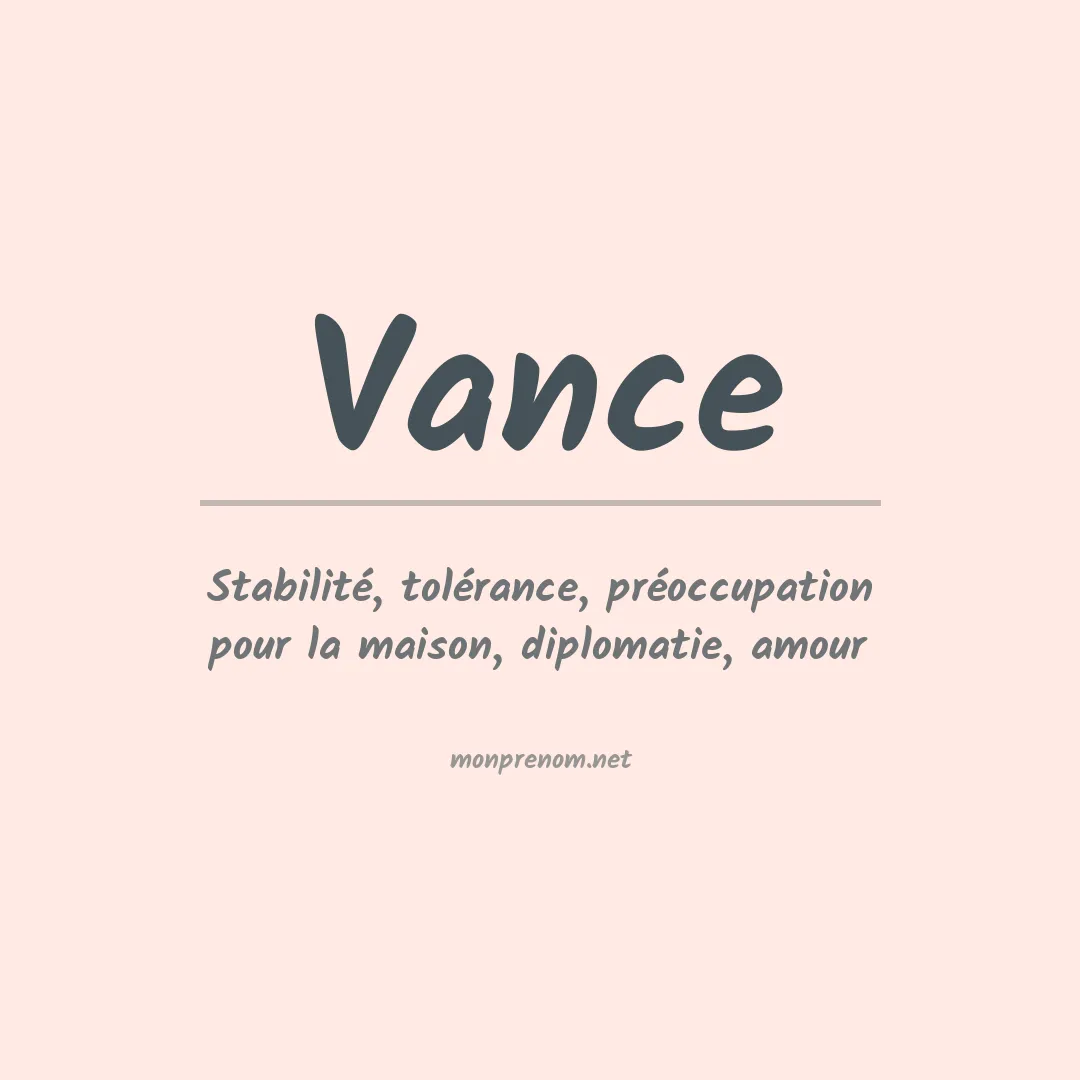 Signification du Prénom Vance