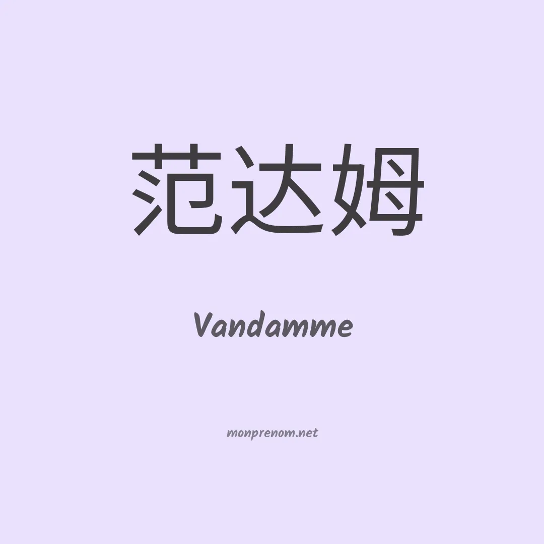 Vandamme en chino