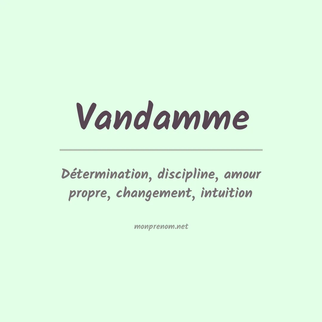 Signification du Prénom Vandamme