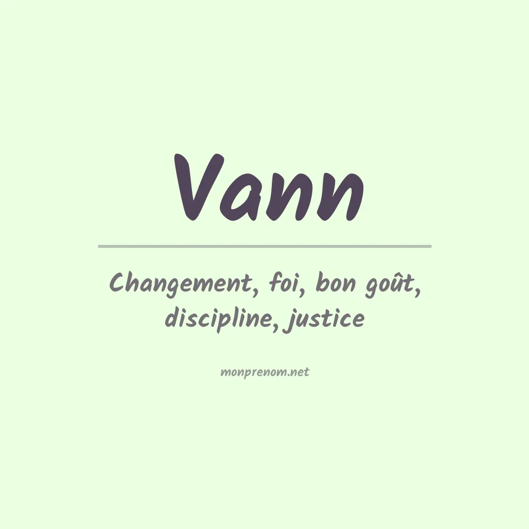 Signification du Prénom Vann