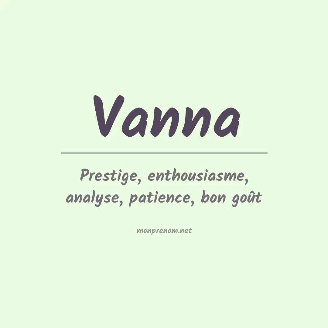 Signification du Prénom Vanna