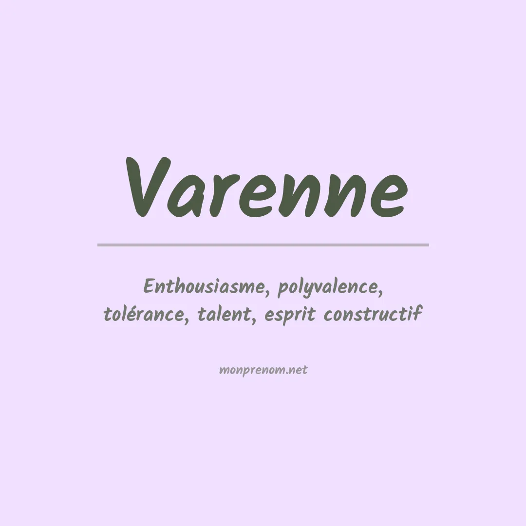 Signification du Prénom Varenne Signification du Prénom Varenne