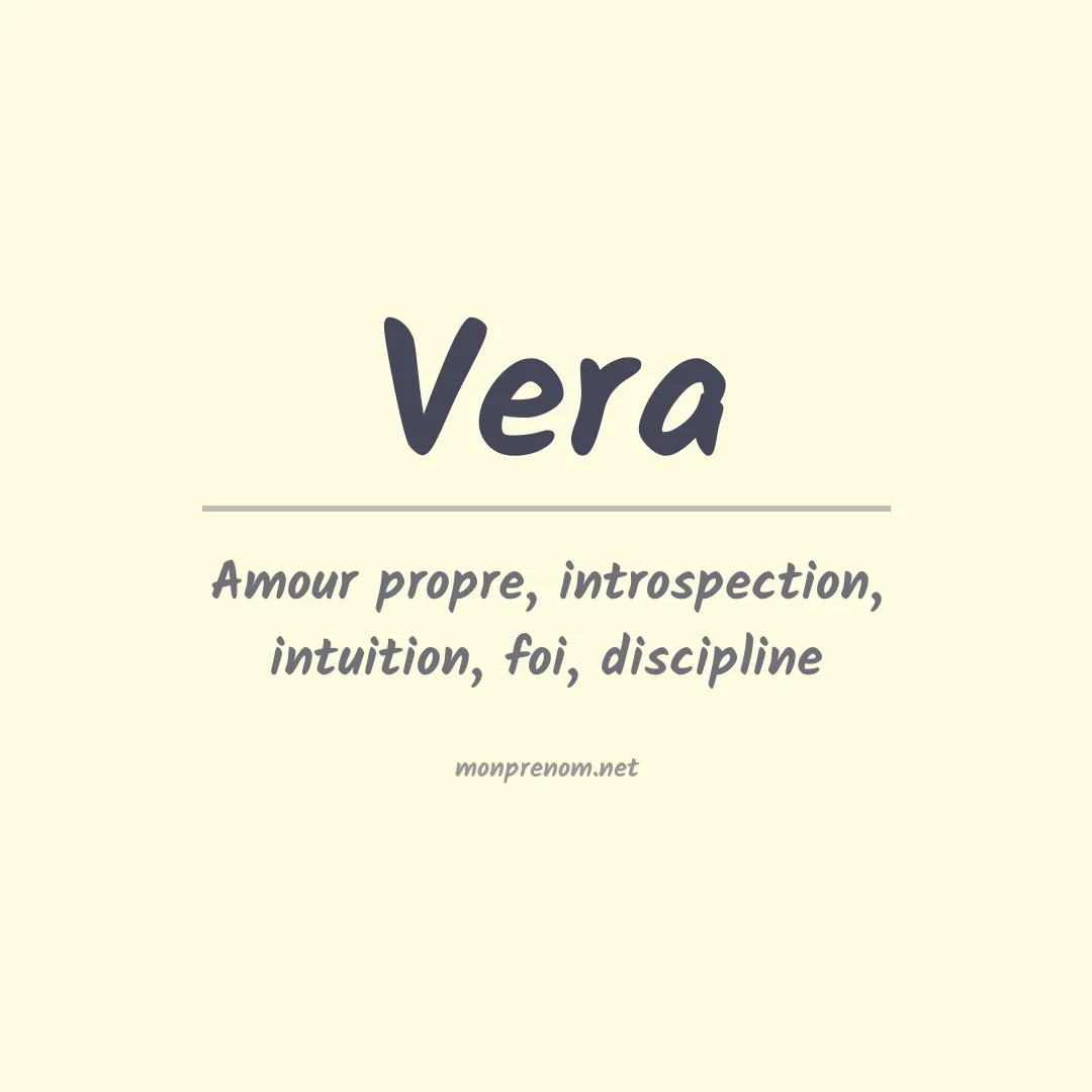 Signification du Prénom Vera