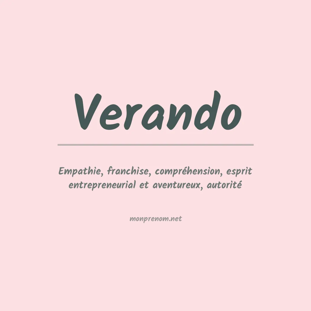 Signification du Prénom Verando Signification du Prénom Verando
