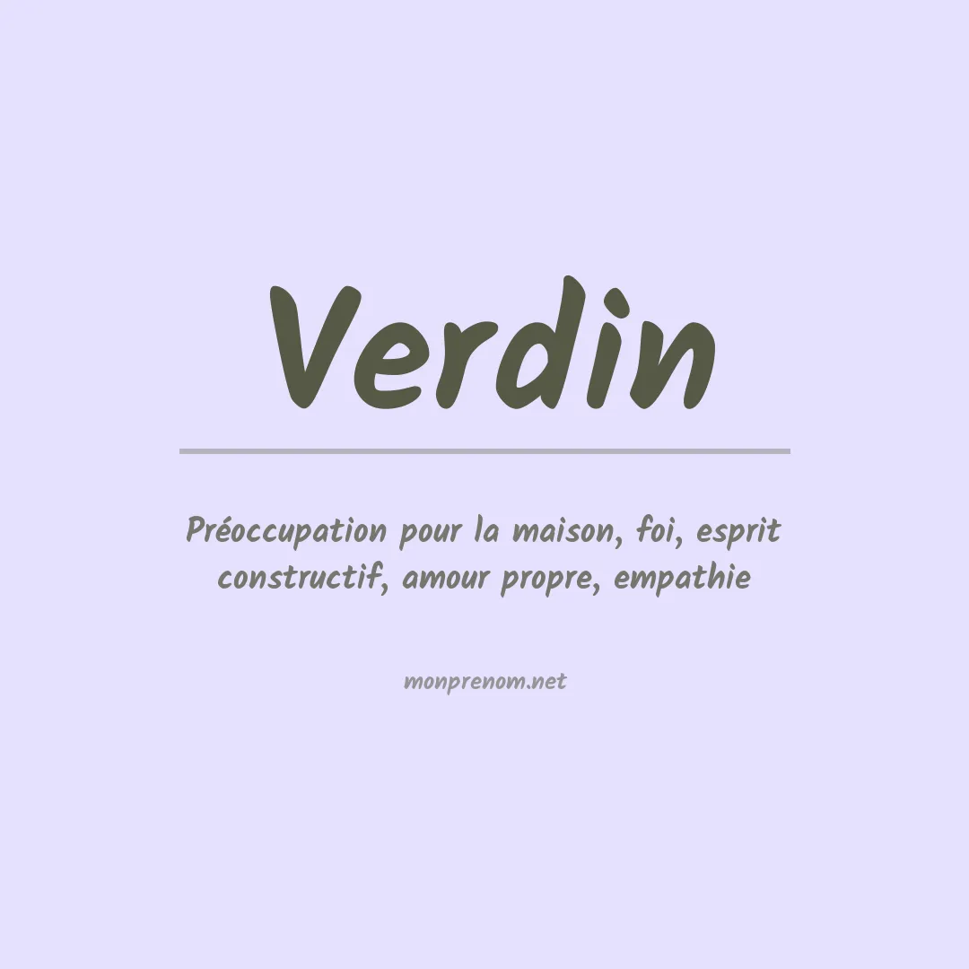 Signification du Prénom Verdin