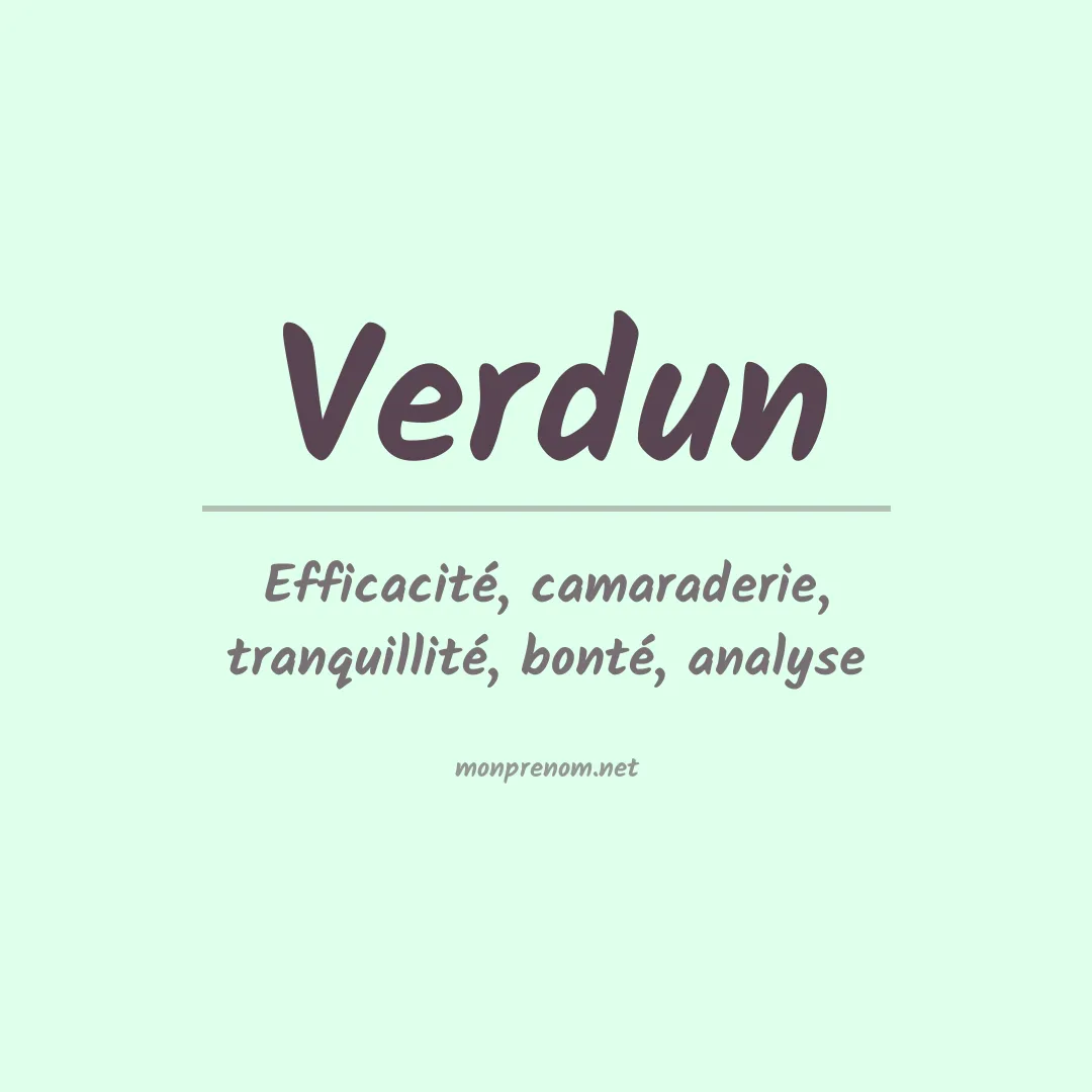 Signification du Prénom Verdun