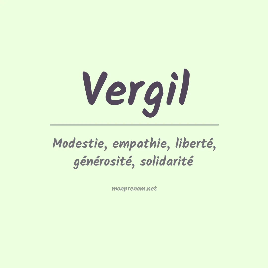 Signification du Prénom Vergil Signification du Prénom Vergil