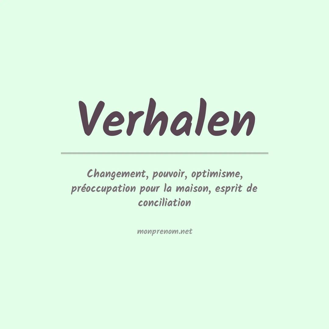 Signification du Prénom Verhalen Signification du Prénom Verhalen