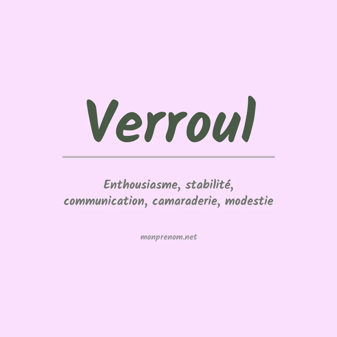 Signification du Prénom Verroul