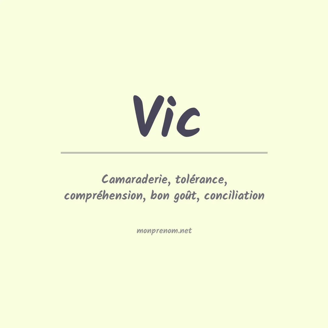 Signification du Prénom Vic