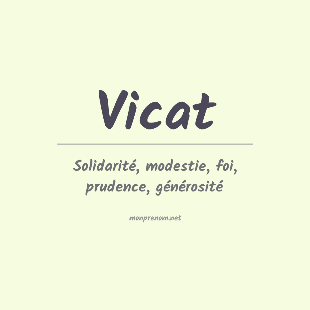 Signification du Prénom Vicat