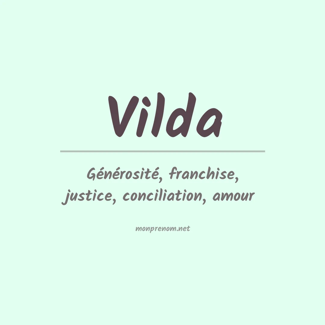 Signification du Prénom Vilda