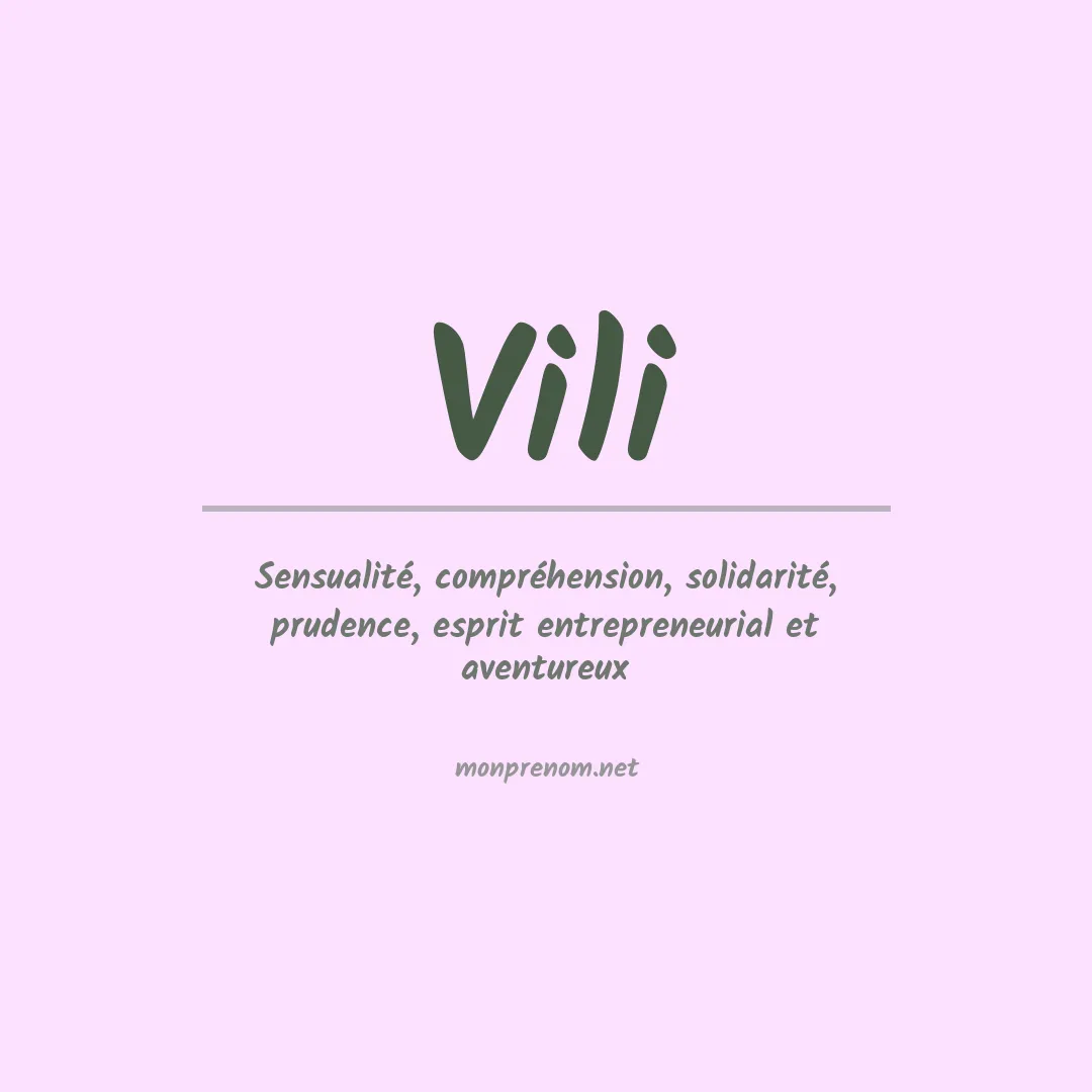 Signification du Prénom Vili