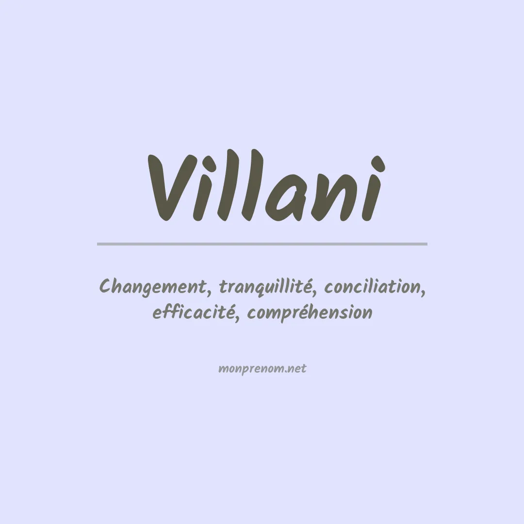 Signification du Prénom Villani