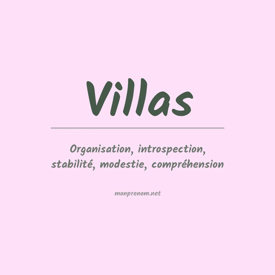 Signification du Prénom Villas