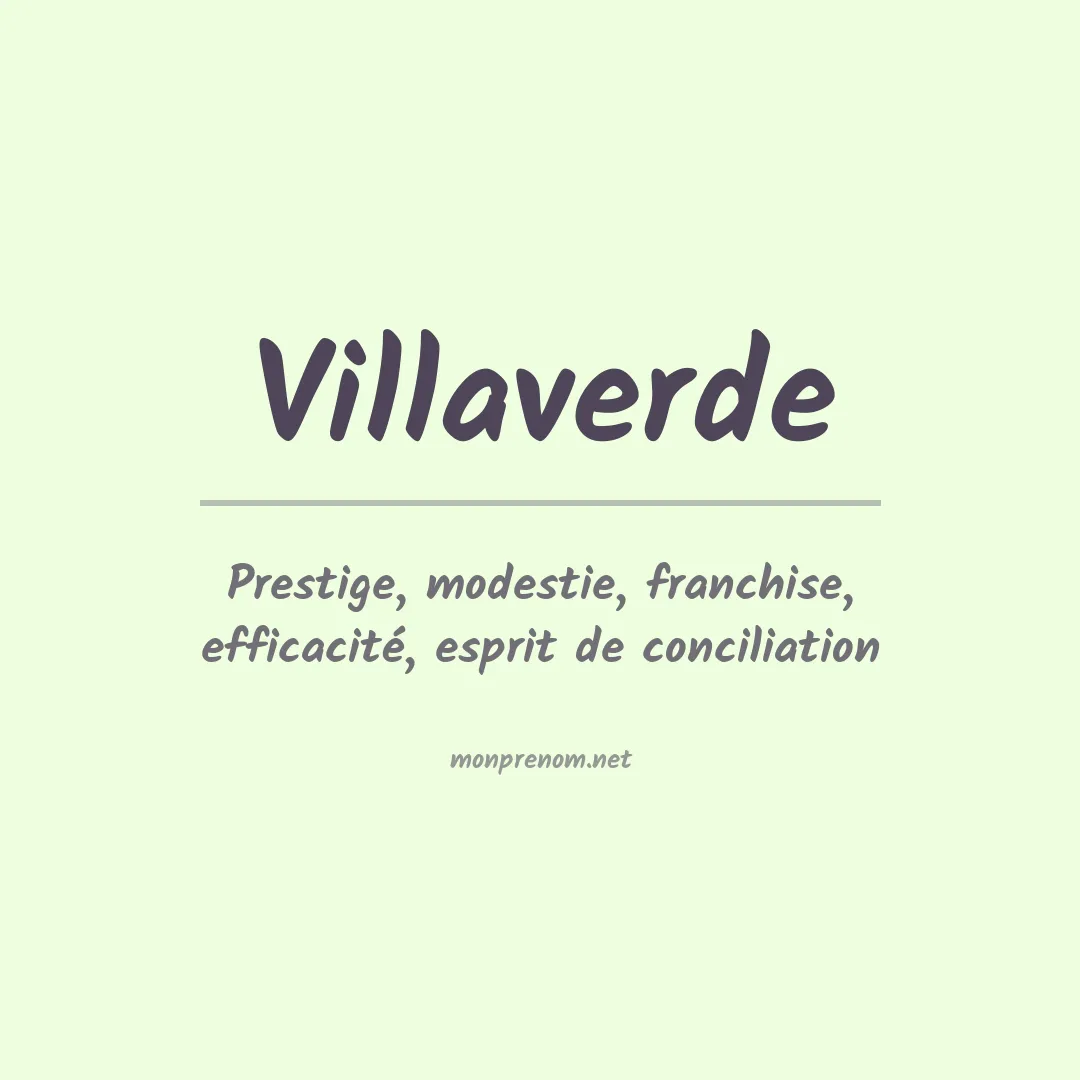 Signification du Prénom Villaverde