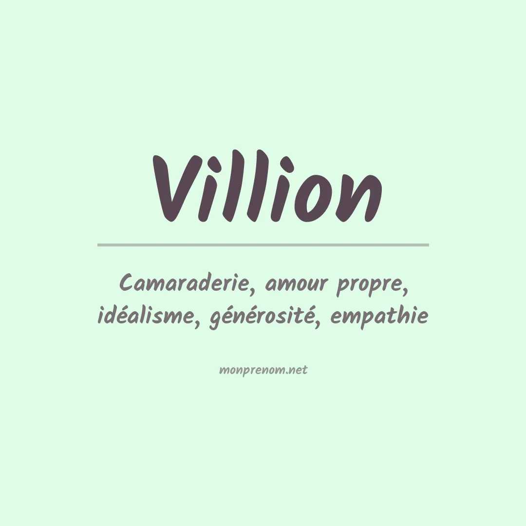Signification du Prénom Villion Signification du Prénom Villion