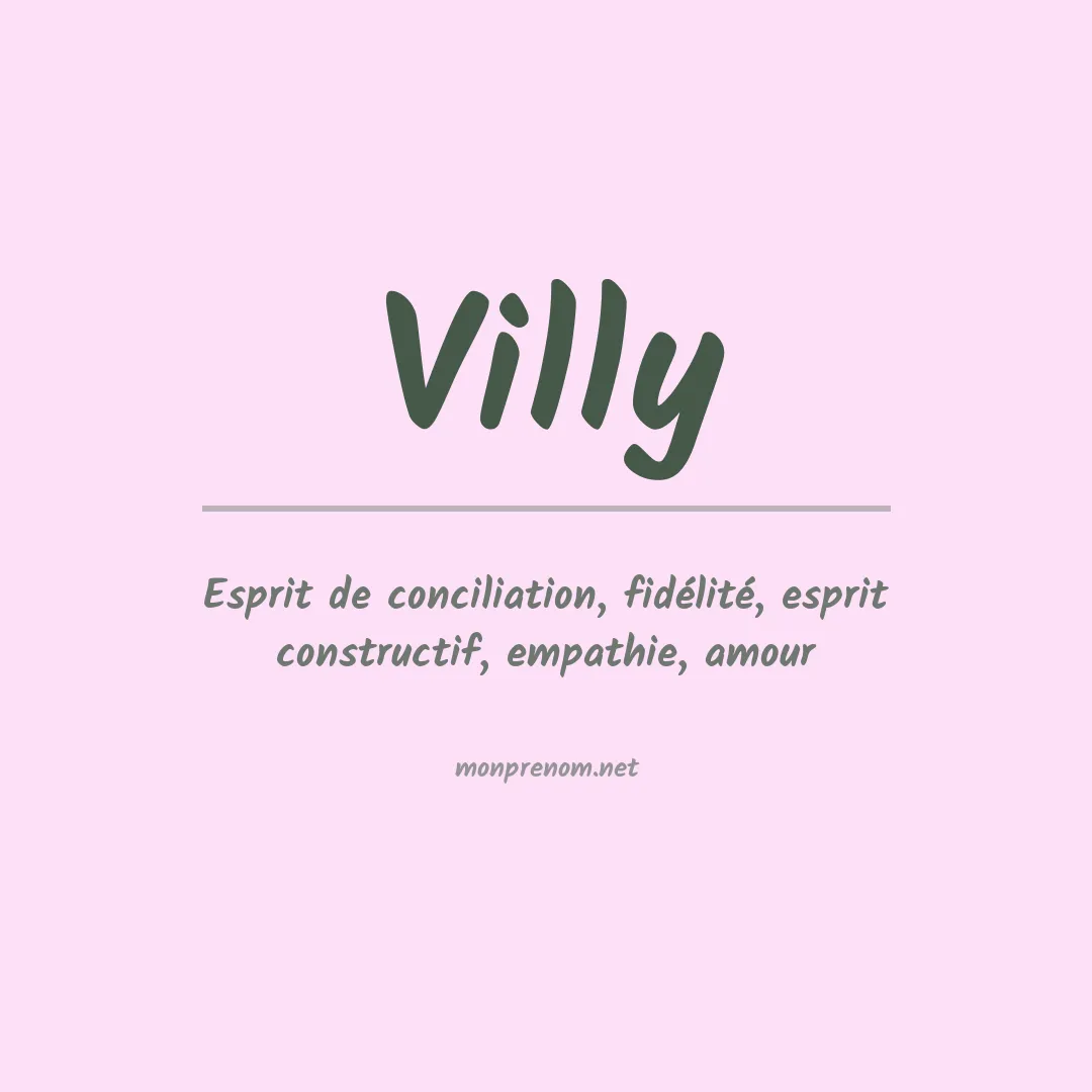 Signification du Prénom Villy