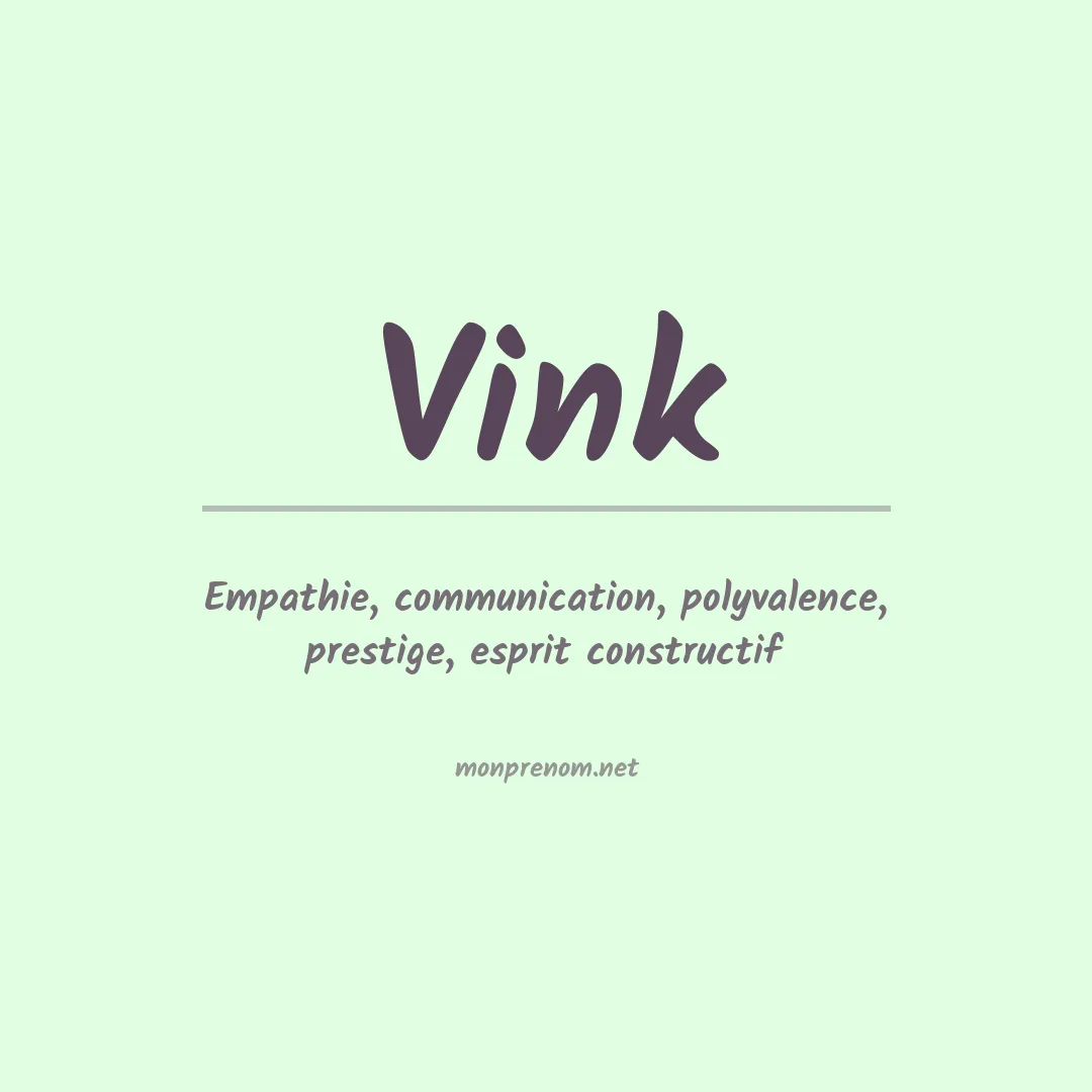 Signification du Prénom Vink