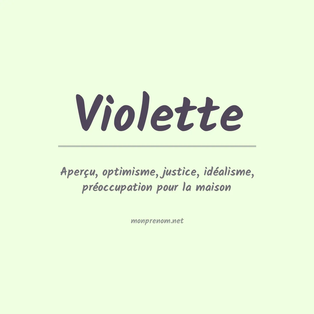 Signification du Prénom Violette