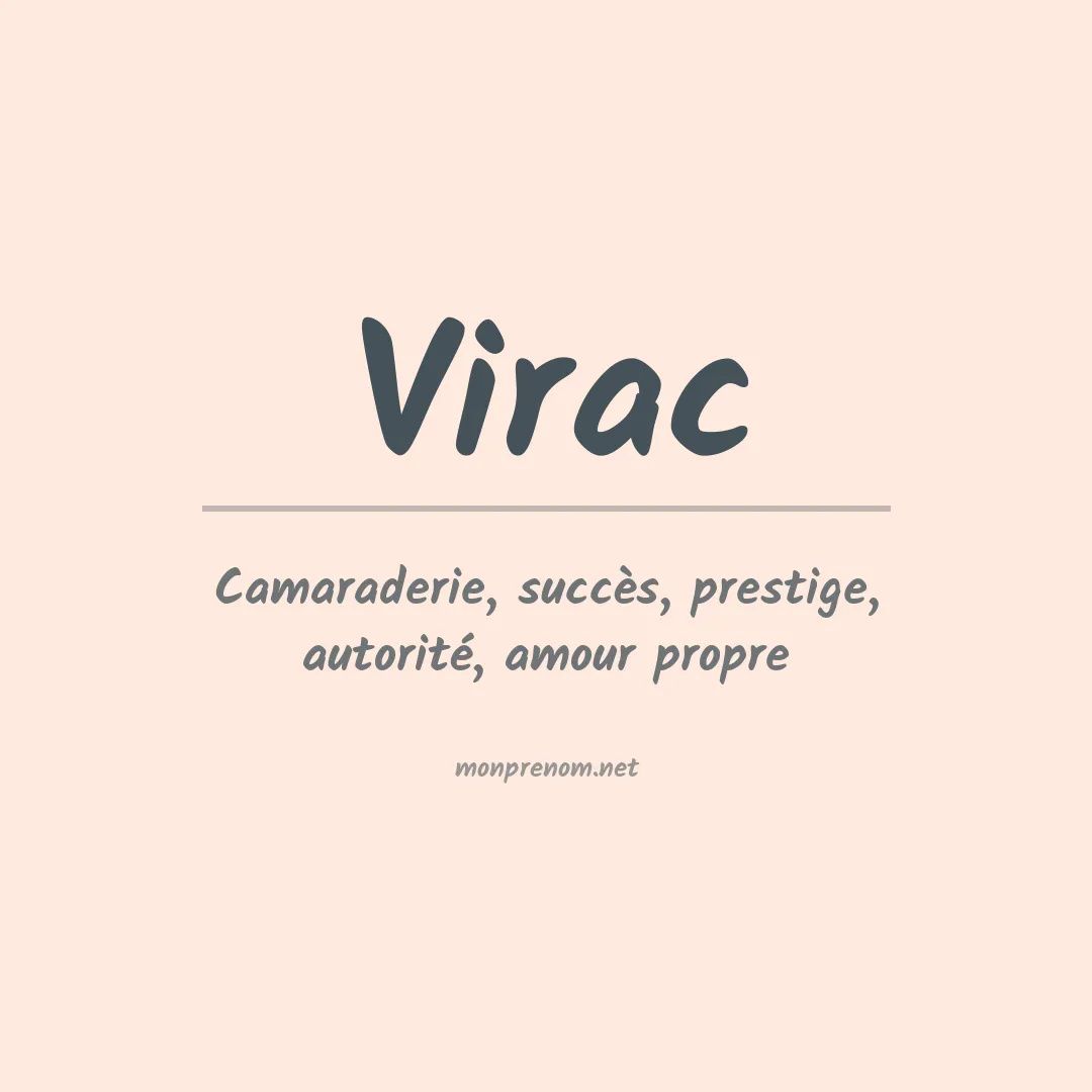 Signification du Prénom Virac Signification du Prénom Virac