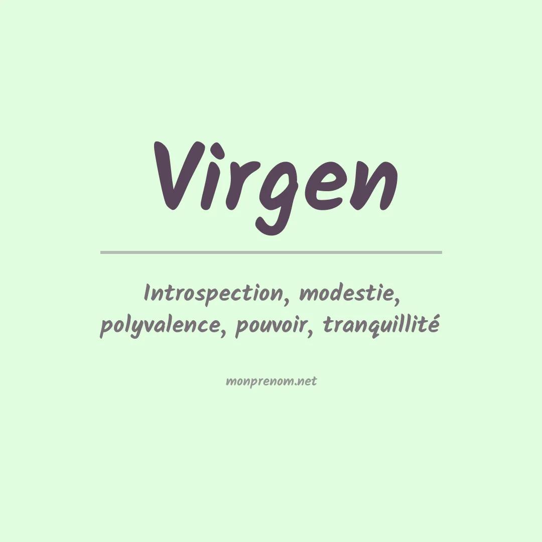 Signification du Prénom Virgen