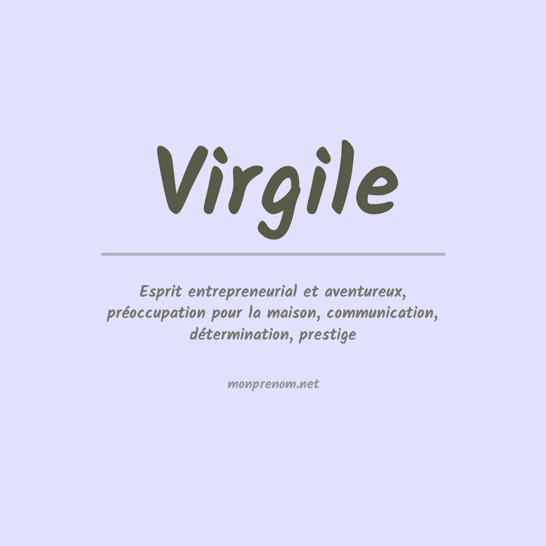 Signification du Prénom Virgile