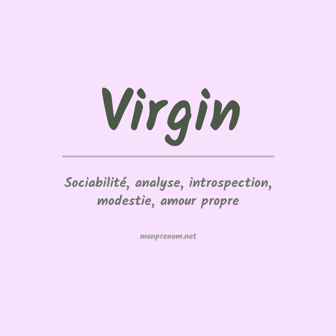Signification du Prénom Virgin