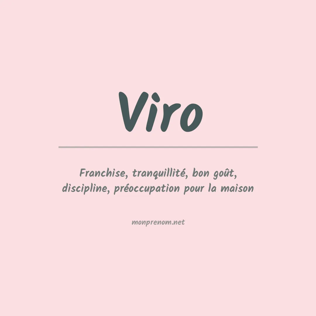 Signification du Prénom Viro Signification du Prénom Viro
