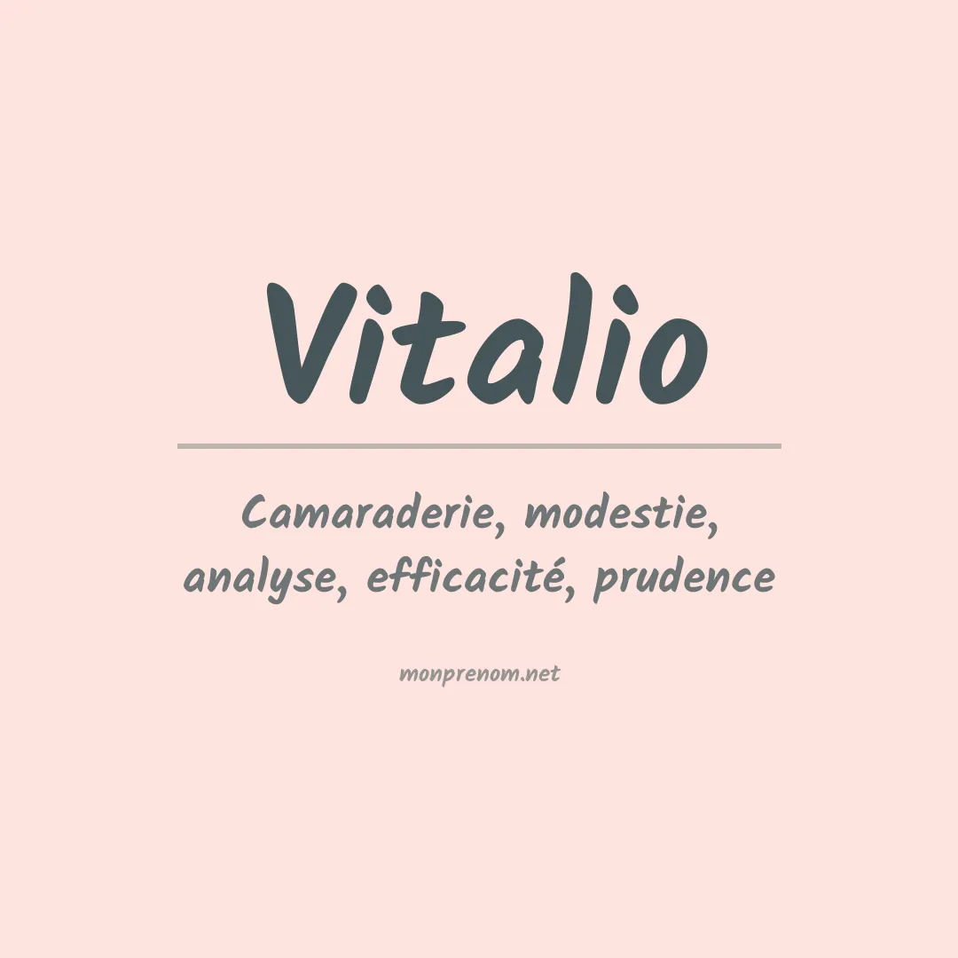 Signification du Prénom Vitalio Signification du Prénom Vitalio