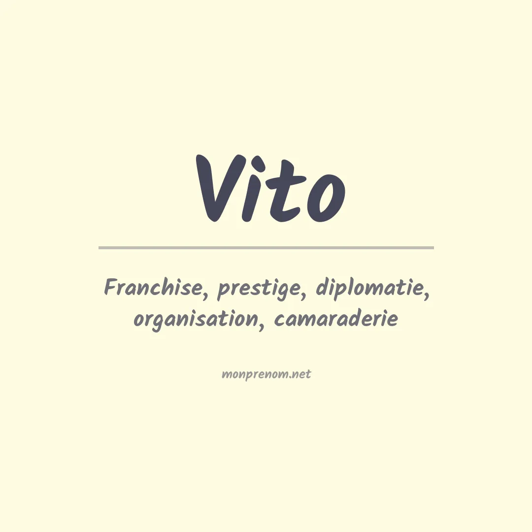 Signification du Prénom Vito