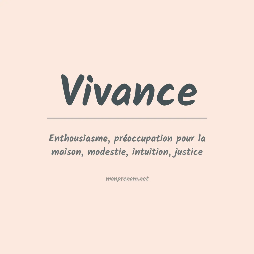 Signification du Prénom Vivance Signification du Prénom Vivance