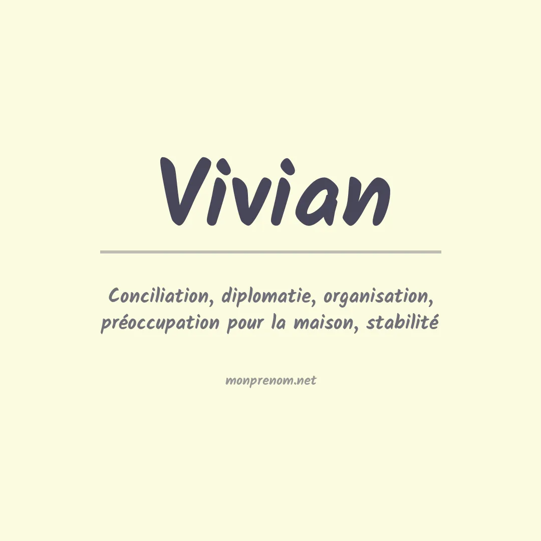 Signification du Prénom Vivian