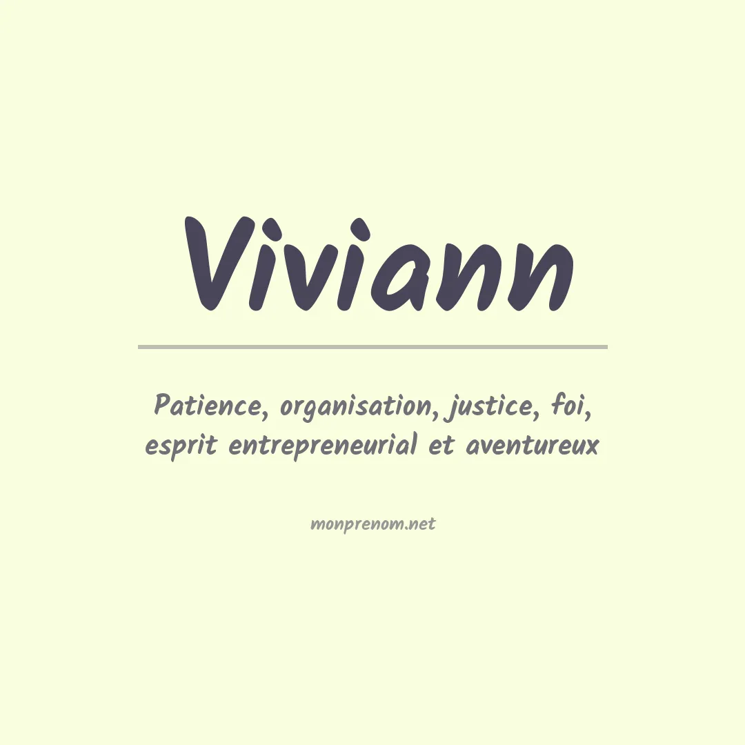 Signification du Prénom Viviann