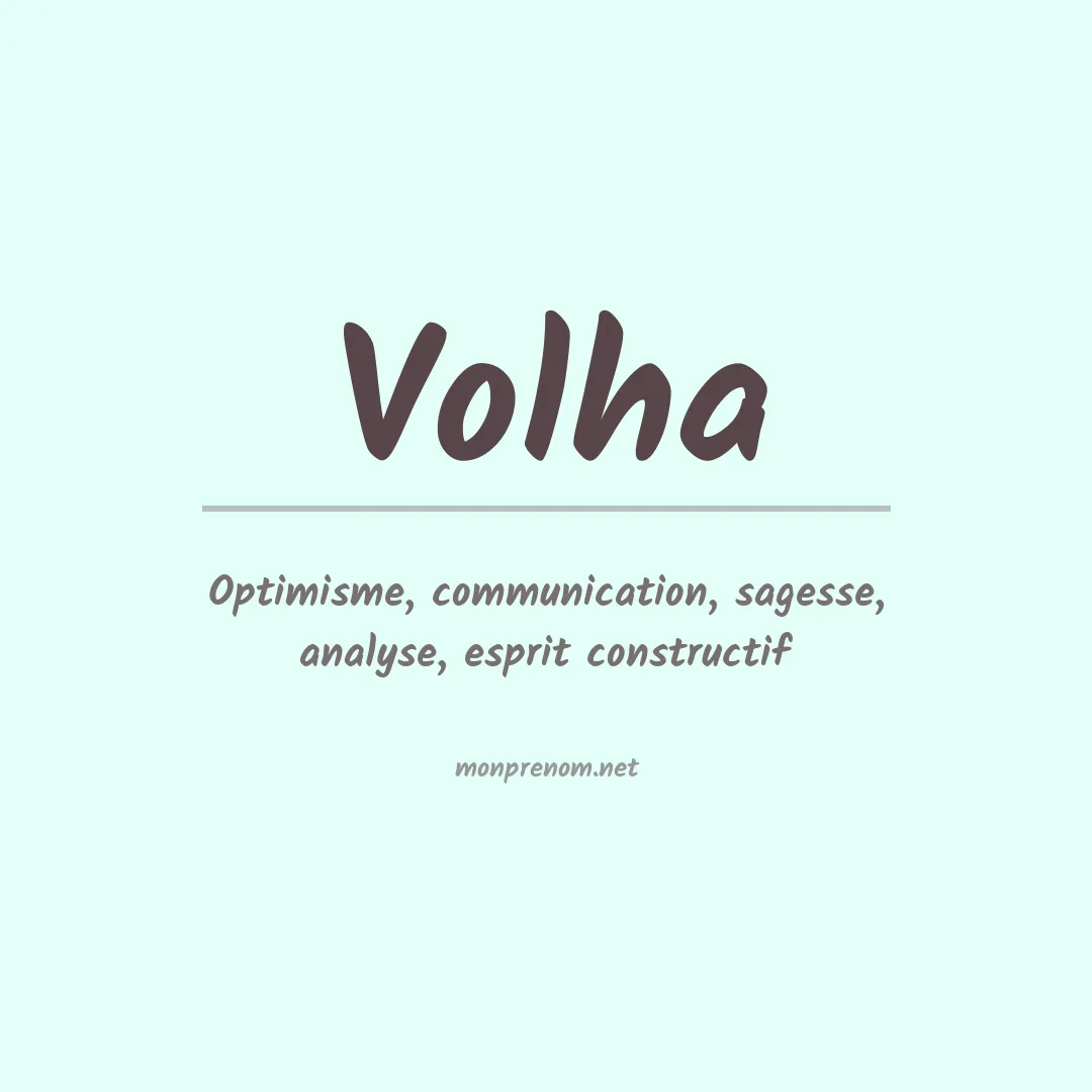 Signification du Prénom Volha