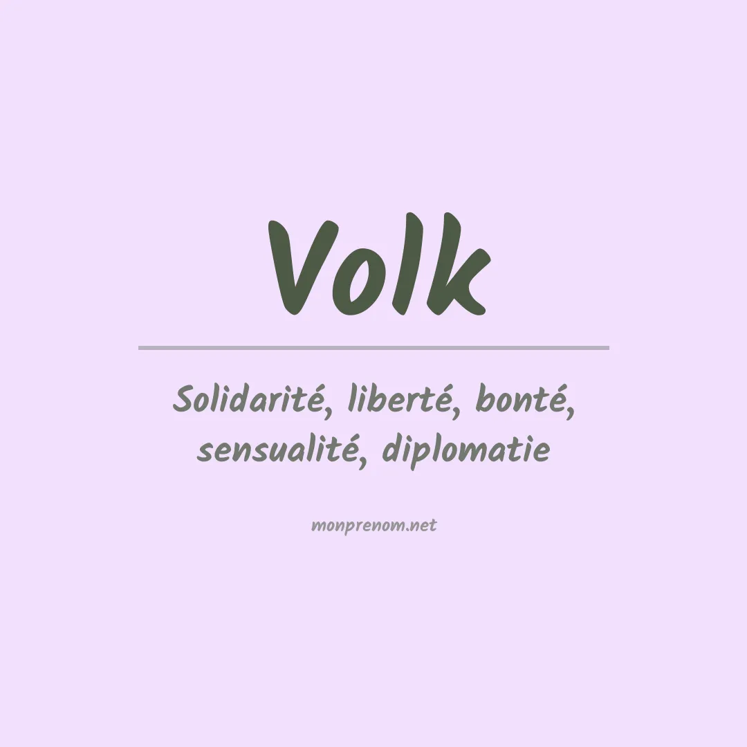 Signification du Prénom Volk