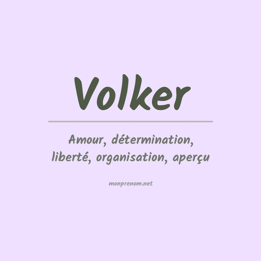 Signification du Prénom Volker