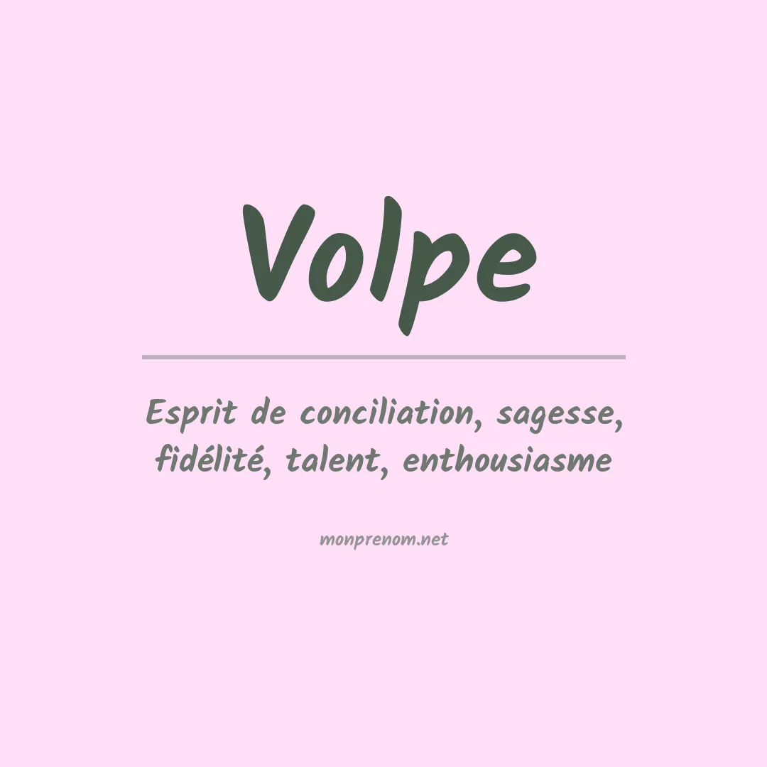 Signification du Prénom Volpe