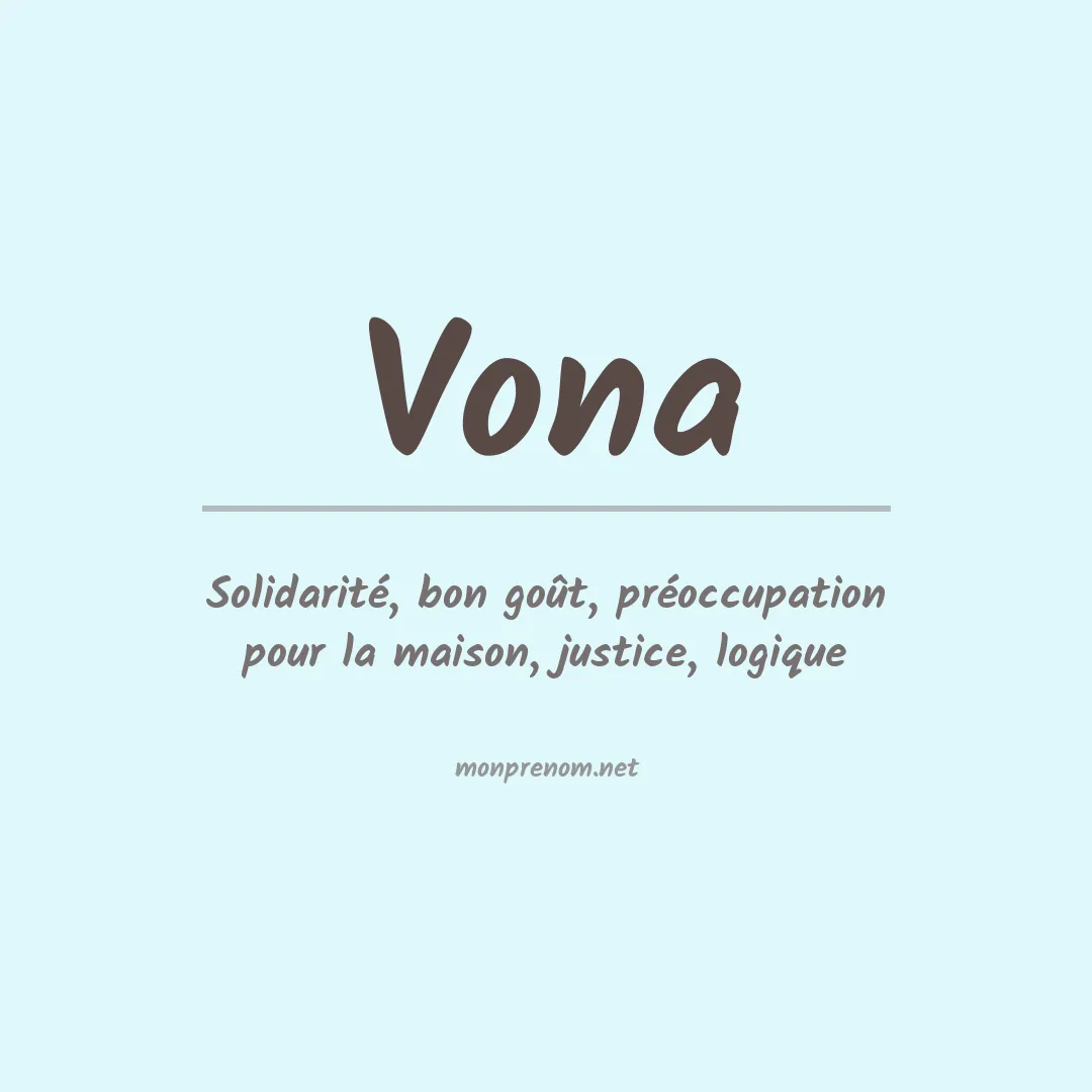 Signification du Prénom Vona