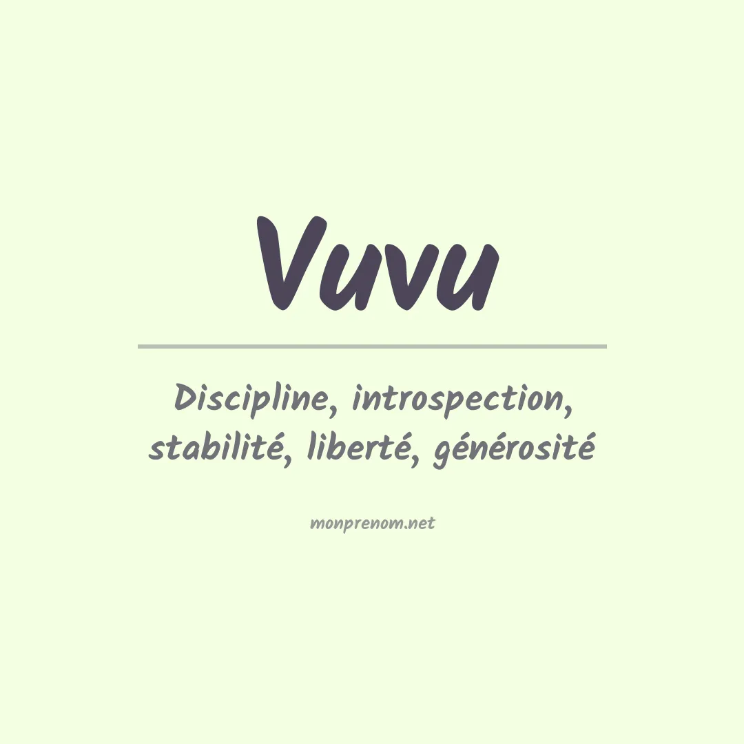 Signification du Prénom Vuvu