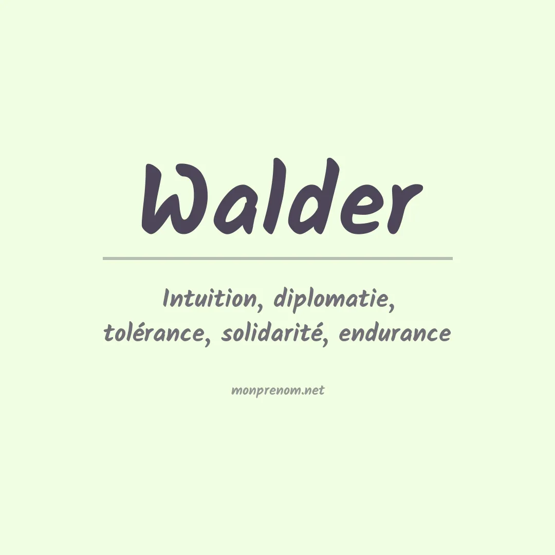 Signification du Prénom Walder