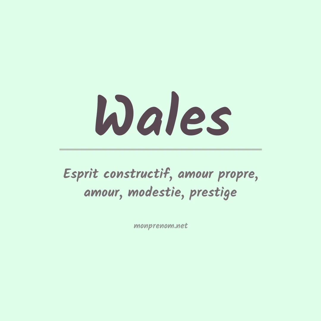 Signification du Prénom Wales