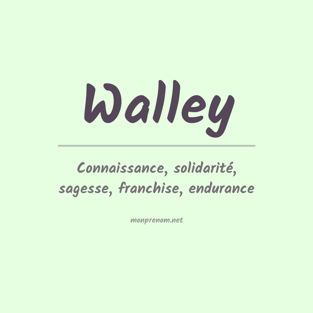 Signification du Prénom Walley