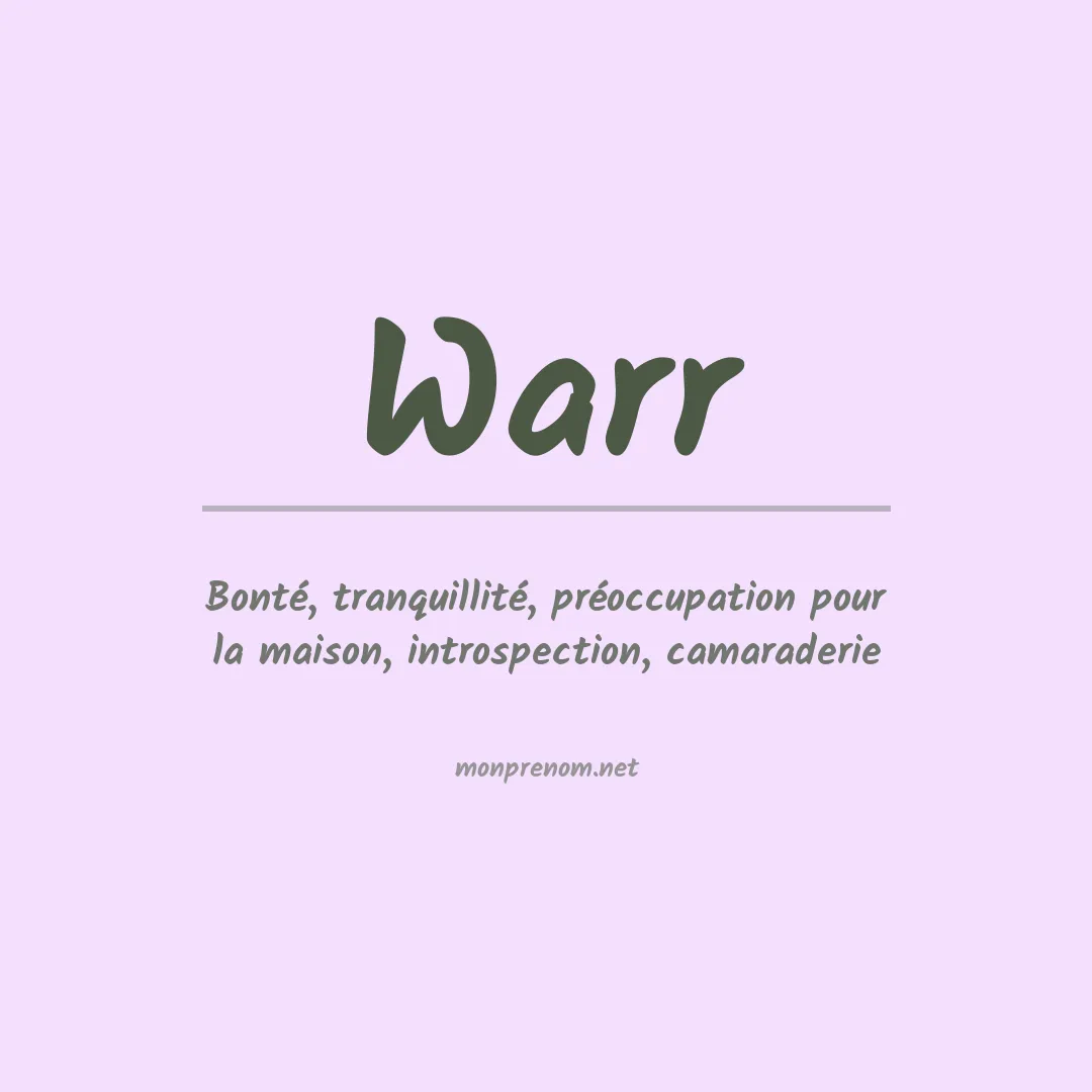 Signification du Prénom Warr