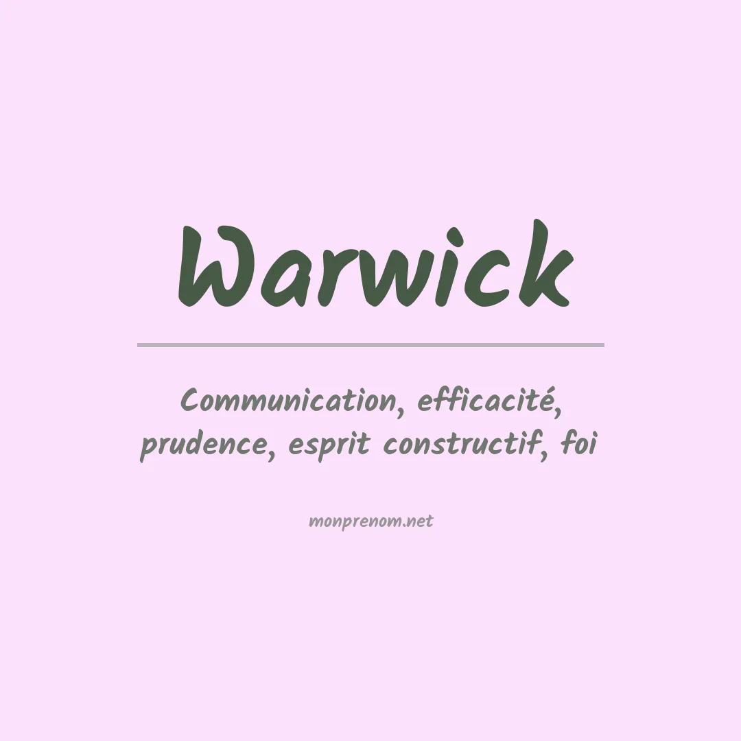 Signification du Prénom Warwick