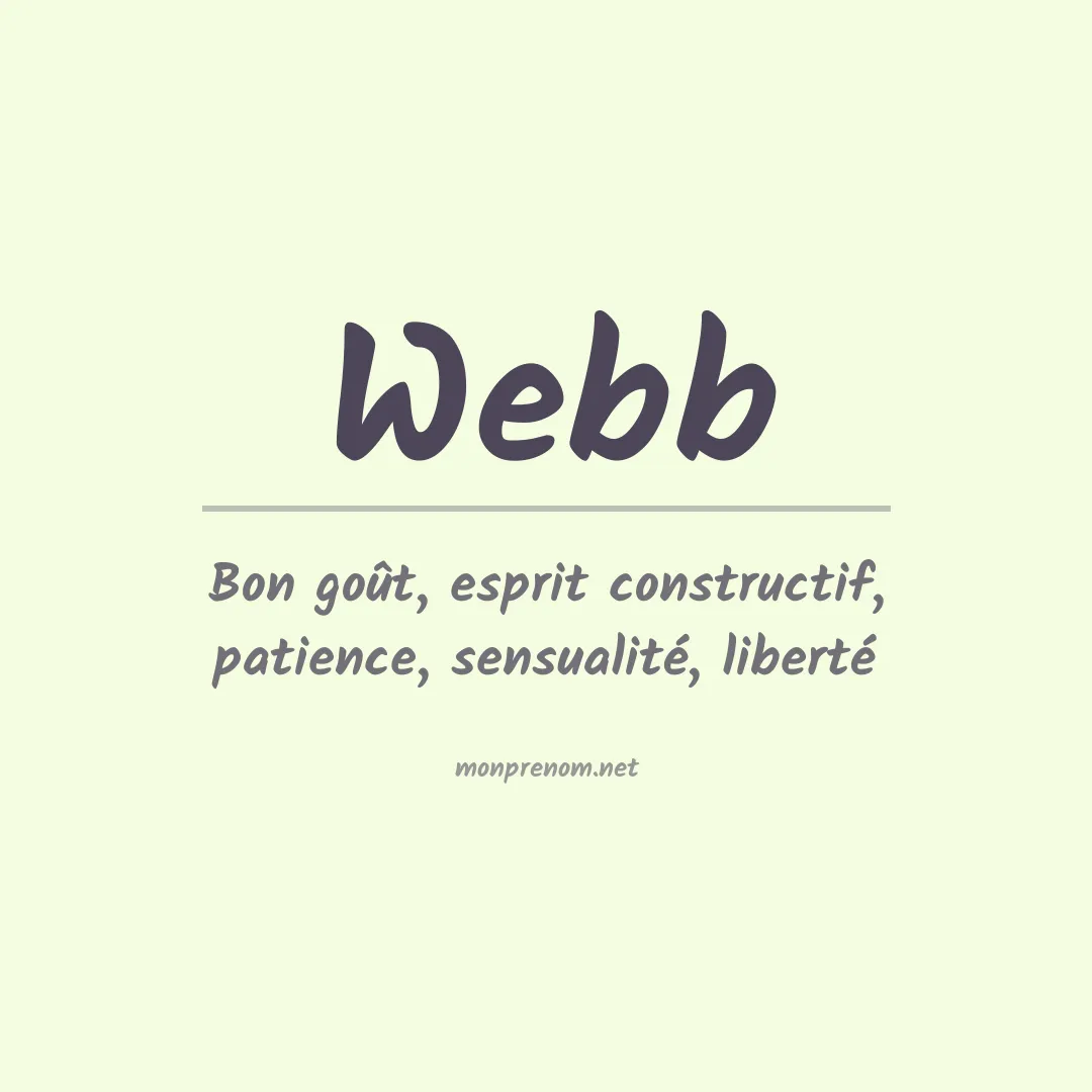 Signification du Prénom Webb