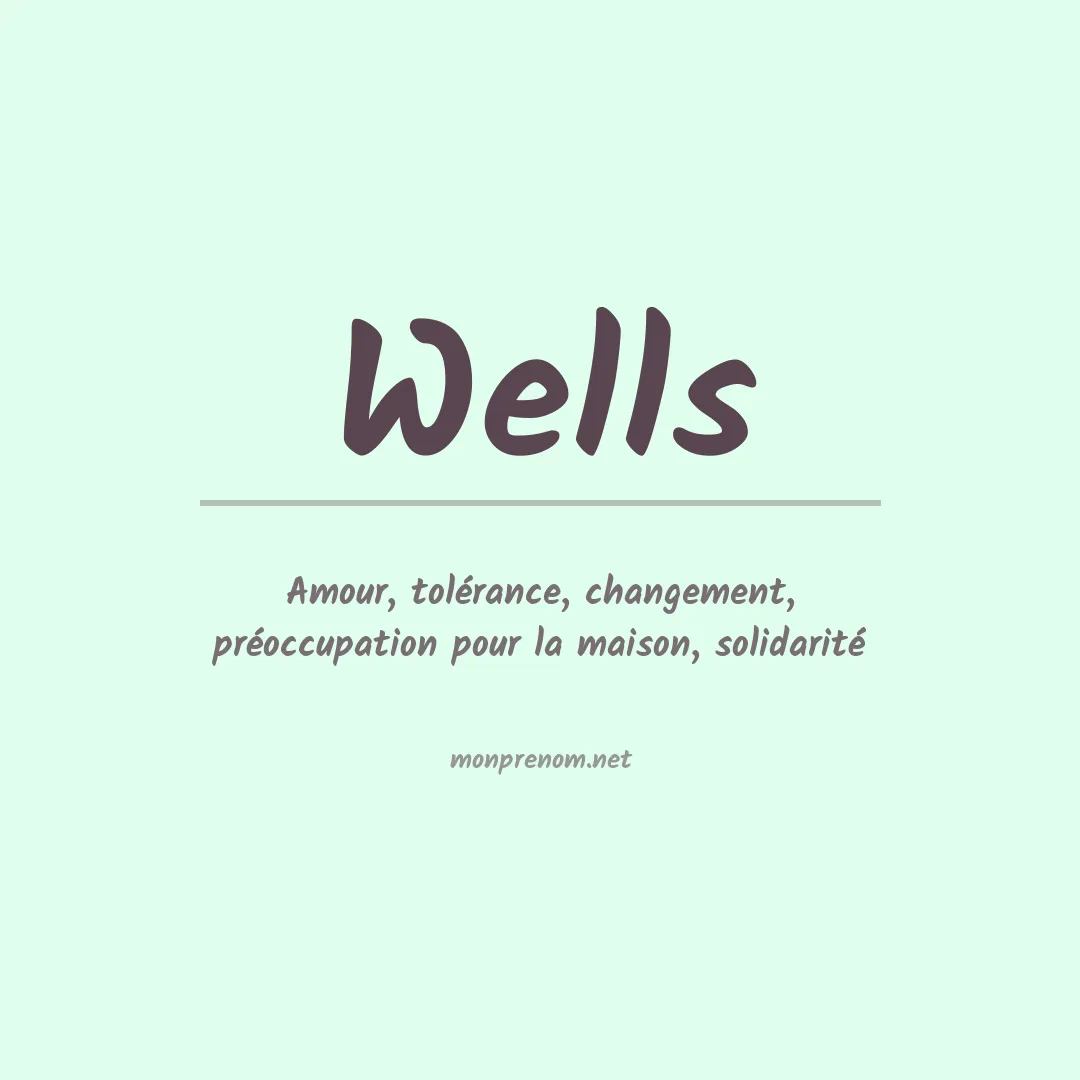 Signification du Prénom Wells