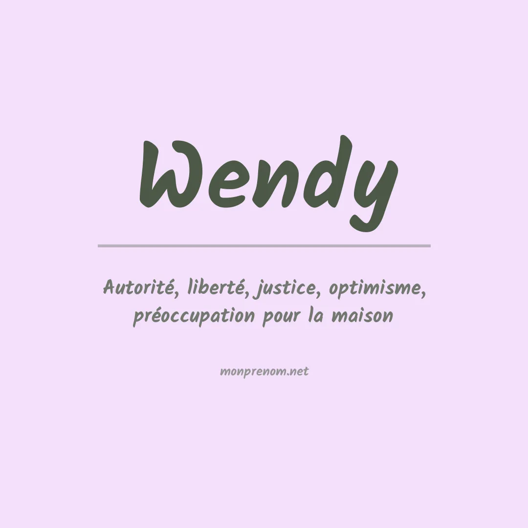 Signification du Prénom Wendy