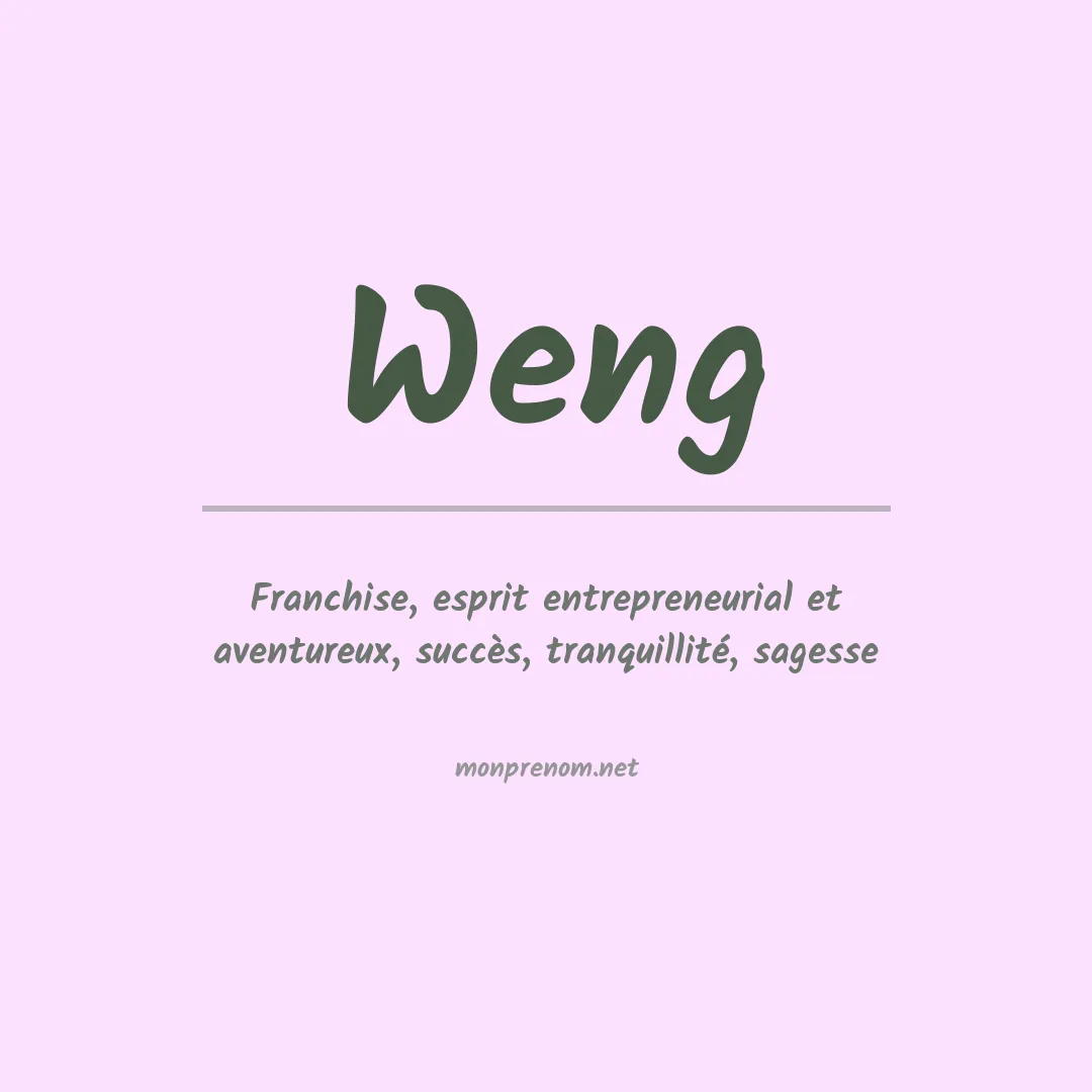 Signification du Prénom Weng
