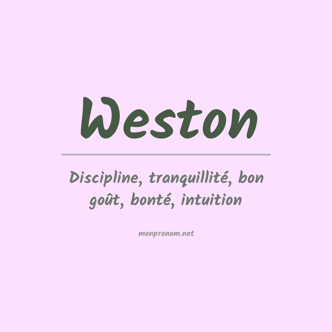 Signification du Prénom Weston